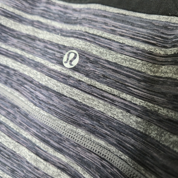 Lululemon Scoop Neck Tank Top Blue/black/gray Striped Size 6 - Picture 3 of 6
